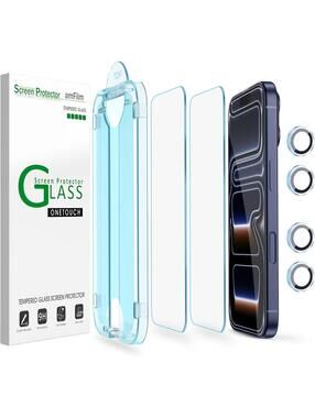(2+4pack) amFilm for iPhone 17 Pro Max-OneTouch Glass Screen Lens Protector 6.9"